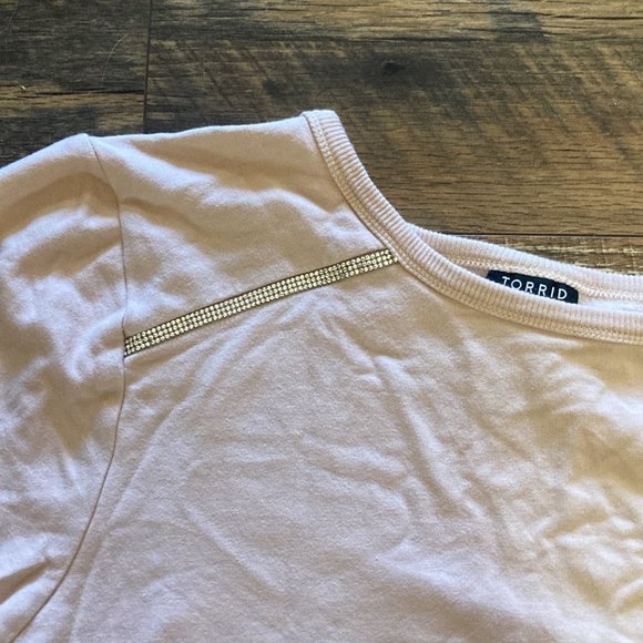 Torrid Ultra Soft Fleece Rhinestone Crewneck 3X - Picture 2 of 3